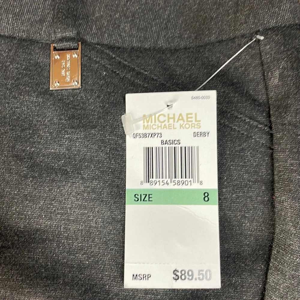 NWT Michael Kors Derby Gray Pants with Zip & Clip Front Closure Size 8